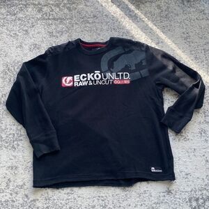 ecko unltd. raw and uncut long sleeve thermal sweatshirt size‎ 2XL EUC black